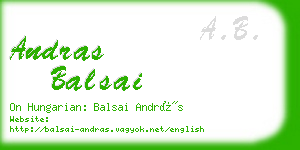 andras balsai business card